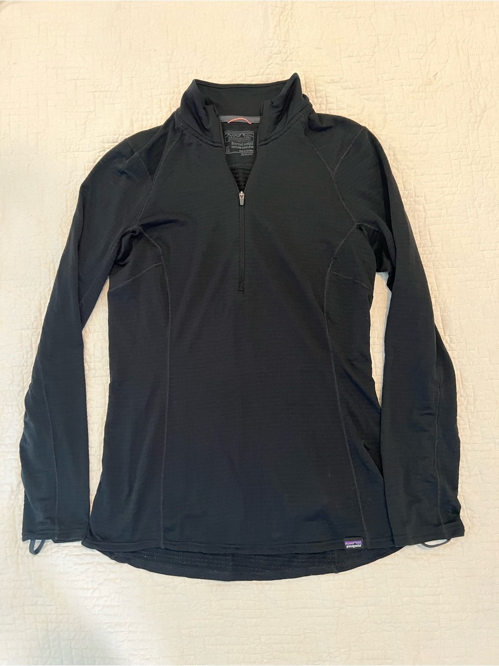 Patagonia Women's Capilene Thermal Weight Zip-Neck Pullover Black Size XS